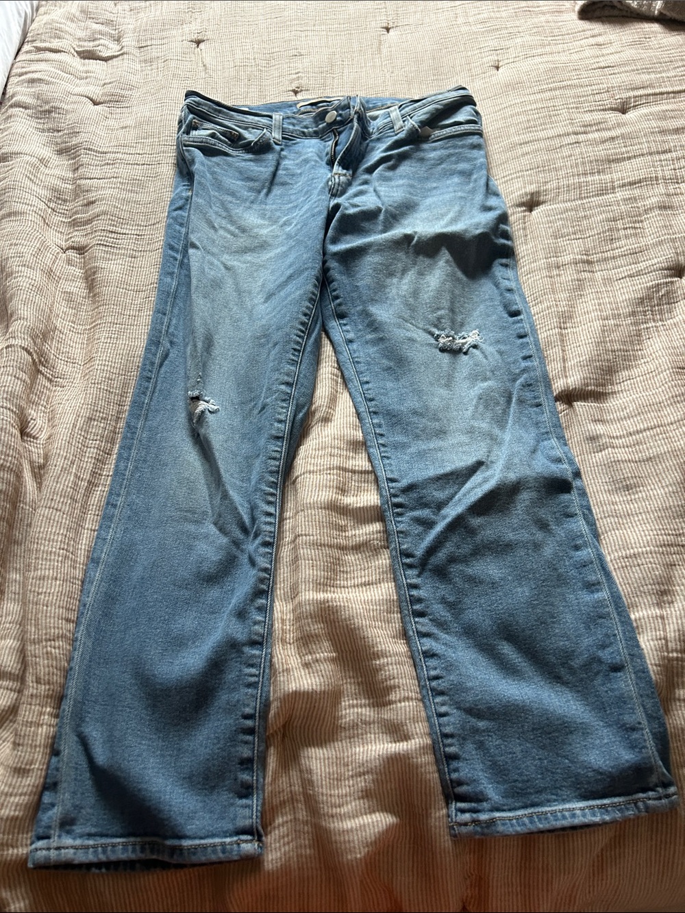 Joe's Jeans Light Blue Flare Jeans with Subtle Distress